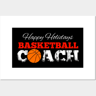 Basketball Coach Christmas - Retro Distressed Grunge Posters and Art
